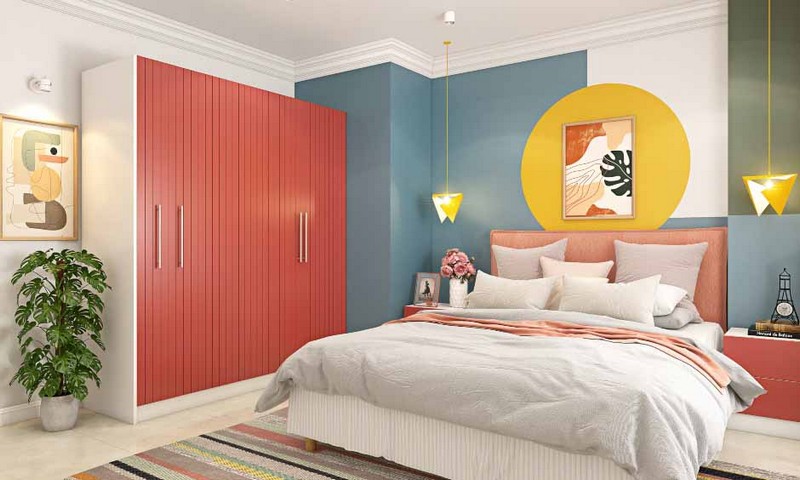 Master Bedroom With Colorfull Walls